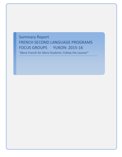 Summary Report FRENCH SECOND LANGUAGE