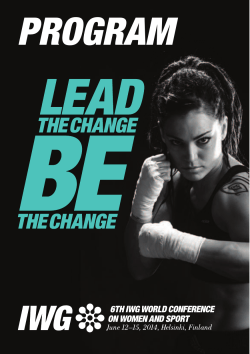 program - International Working Group on Women and Sport