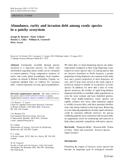 Abundance, rarity and invasion debt among exotic species in a