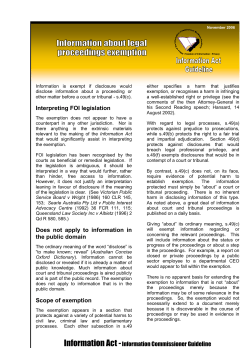 Information about legal proceedings exemption