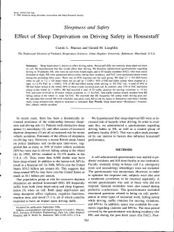 Effect of Sleep Deprivation on Driving Safety In Housestaff