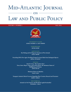mid-atlantic journal on law and public policy