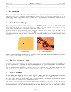 Tracking Sunspots - High Point University