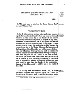 THE COSTS (CROWN SUITS` AND LAW OFFICERS`) ACT V863.1 1