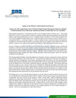 Update on the Mixture Credit Exclusion from Income