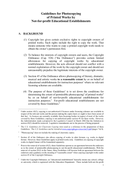 Guidelines for Photocopying of Printed Works by Not
