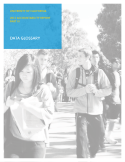 2011 Data Glossary  - UC Accountability Report