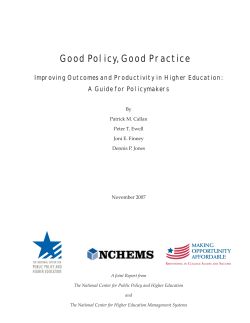 Good Policy, Good Practice - Higher Education