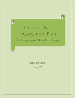 Content Area Assessment Plan