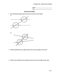 Foundations 20 &ndash; Angel and Line Problems Page 1 Name: Date: