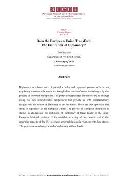 Does the European Union Transform the Institution of Diplomacy?