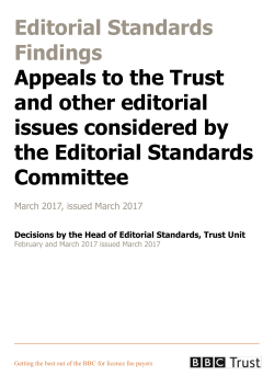 Editorial Standards Committee Bulletin