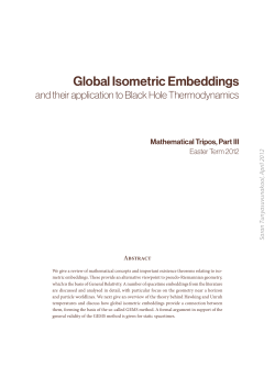 Global Isometric Embeddings and their application to Black