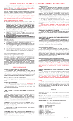 TANGIBLE PERSONAL PROPERTY TAX RETURN GENERAL
