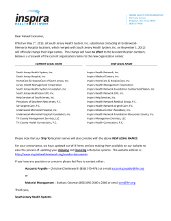 Dear Valued Customer, Effective May 1st, 2013, all South Jersey