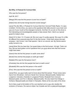 But Why: A Podcast for Curious Kids Who was the first person? April