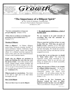 The Importance of a Diligent Spirit