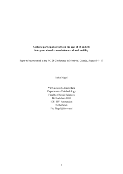 Cultural participation between the ages of 14 and