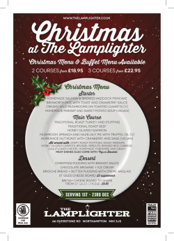 Christmas Menu - The Lamplighter
