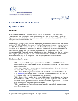SpacePolicyOnline.com`s NASA`s FY2017 Budget Request fact sheet