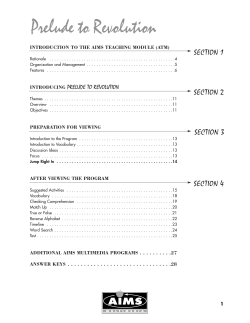 Prelude to Revolution