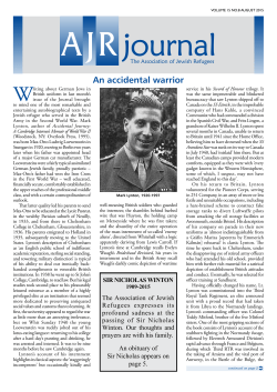 Aug - The Association of Jewish Refugees