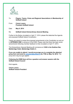 Notice - Softball Ireland EGM