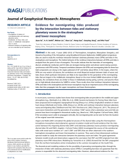 Evidence for nonmigrating tides produced by the interaction