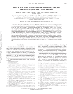 Effect of Mild Nitric Acid Oxidation on Dispersability, Size, and