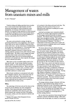 Management of wastes from uranium mines and mills