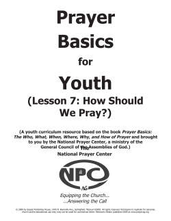 Prayer Basics Youth