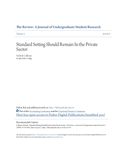 Standard Setting Should Remain In the Private Sector