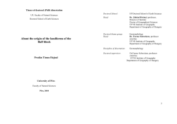 About the origin of the landforms of the Balf block