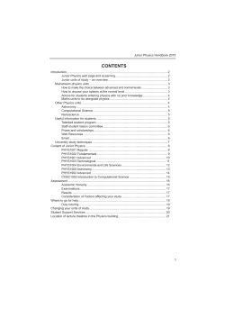Junior Physics Handbook - The University of Sydney