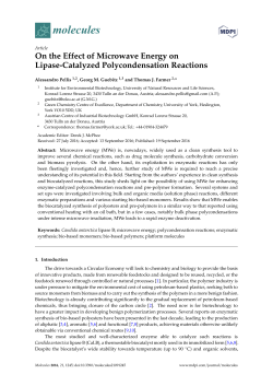 On the Effect of Microwave Energy on Lipase-Catalyzed