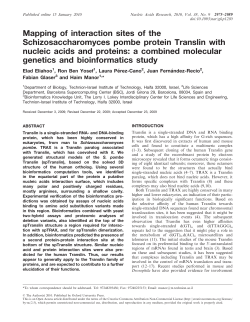 Mapping of interaction sites of the Schizosaccharomyces pombe