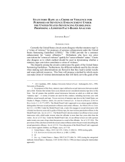 Statutory Rape as a Crime of Violence for Purposes of Sentence