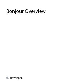 Bonjour Overview - People @ EECS at UC Berkeley