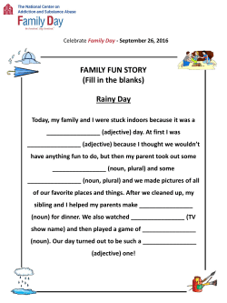 FAMILY FUN STORY (Fill in the blanks) Rainy Day