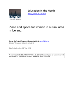 Education in the North Place and space for women in a rural area in