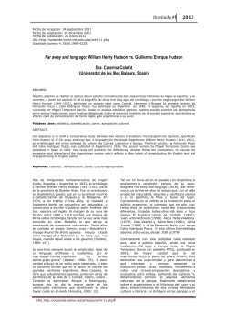 Oce&aacute;nide 4# 2012 Far away and long ago: William Henry Hudson