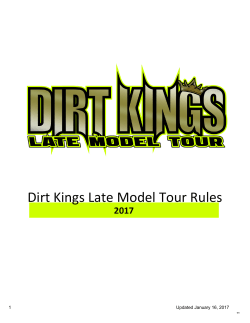 2017 Rules - Dirt Kings Late Model Tour
