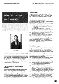 Marriages which are capable of being annulled Void marriages