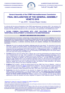 Political Declaration of the CPMR