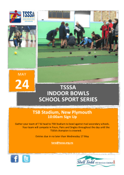 Indoor Bowls Entry Form 2017