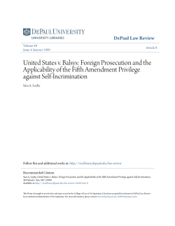 United States v. Balsys: Foreign Prosecution and