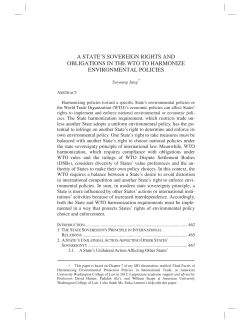 A State`s Sovereign Rights and Obligations in the WTO to
