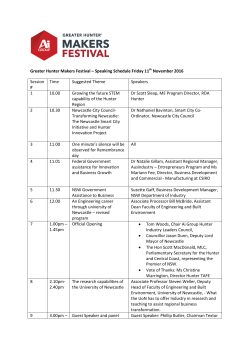Speaker Program - Nov 11 - Greater Hunter Makers Festival