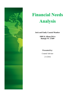 Sample Financial Needs Analysis Young Couple