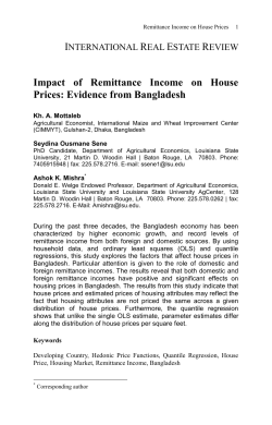 Impact of Remittance Income on House Prices: Evidence from